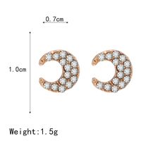 Mode Diamant Eingelegten Geometrischen Großen Kreis Metall Ohrringe Brief Kombination Stud Ohrringe sku image 1