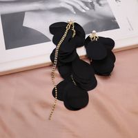 Personnalisé Belle Asymétrique Tissu Longue Frange Boucles D'oreilles Boucles D'oreilles sku image 2