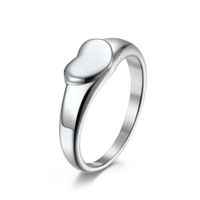 Fashion Simple Heart Shaped Women's Stainless Steel Ring sku image 2