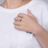 Fashion Simple Heart Shaped Women's Stainless Steel Ring main image 2