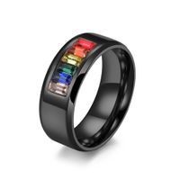 E-commerce Titanium Steel Gay Lala Ring Rainbow Flag Gay Ring Couples Bracelet Factory Direct Sales sku image 19