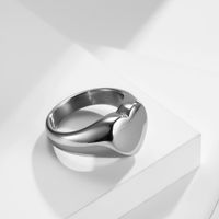 Mode Herz Form Überzogene 18k Gold Glossy Einfache Männer Und Frauen Edelstahl Ring main image 5