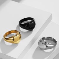 Mode Herz Form Überzogene 18k Gold Glossy Einfache Männer Und Frauen Edelstahl Ring main image 1