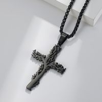 Fashion Lucky Tree Cross Male And Female Wear Pendant Stainless Steel Necklace main image 4