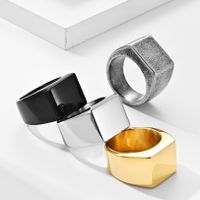 Fashion Simple Glossy Men Distressed Antique Silver Stainless Steel Thumb Ring main image 1
