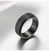 Cross-border  Titanium Steel Frosted Spinning Ring Stainless Steel Silicon Carbide Plated K Gold Relieve Anxiety Decompression Ring main image 2
