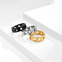 Mode Einfache Kette Männer Und Frauen Medium Titan Stahl Ring main image 1