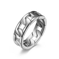 Mode Einfache Kette Männer Und Frauen Medium Titan Stahl Ring sku image 1