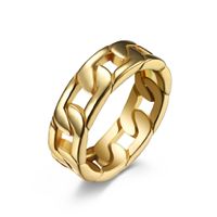 Mode Einfache Kette Männer Und Frauen Medium Titan Stahl Ring sku image 15