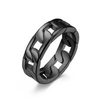Mode Einfache Kette Männer Und Frauen Medium Titan Stahl Ring sku image 10