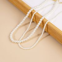 Fashion Retro Freshwater Pearl Double Layer Simple Necklace main image 1