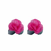 1 Pair Simple Style Flower Patchwork Cloth Ear Studs main image 5