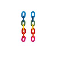 Fashion Simple Rainbow Chain Earrings Color Matching Tassel Earrings sku image 1