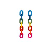 Fashion Simple Rainbow Chain Earrings Color Matching Tassel Earrings main image 4