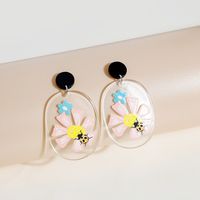 Fashion Cartoon Cute Earrings Butterfly Flower Honeybee Earrings sku image 3