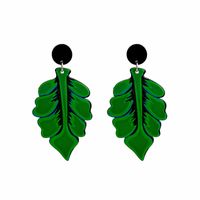 Fashion Cartoon Stud Earrings Retro Totem Green Leaf Earrings main image 2