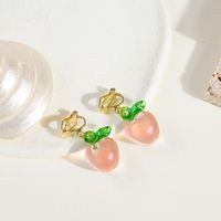 Wholesale Jewelry Ig Style Simple Style Fruit Alloy Rhinestones Plating Inlay Ear Studs sku image 18