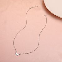 Ins Style Simple Zircon Butterfly Pendant Copper Clavicle Chain Necklace Accessories main image 5