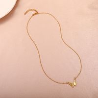 Ins Style Simple Zircon Butterfly Pendant Copper Clavicle Chain Necklace Accessories main image 4