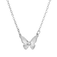 Ins Style Simple Zircon Butterfly Pendant Copper Clavicle Chain Necklace Accessories sku image 2