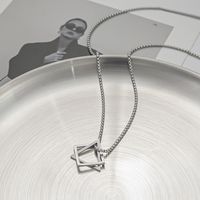 Hip-hop Triangle Square Titanium Steel Polishing Men's Pendant Necklace main image 3