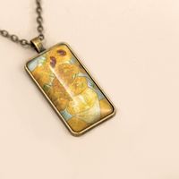 Fashion Drawing Time Stone Long Glass Alloy Necklace Long Pendant main image 3