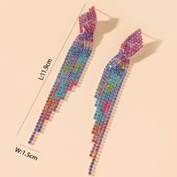 Exaggeration Alloy Rhinestone Gradient Color Earrings Daily Unset Drop Earrings main image 4