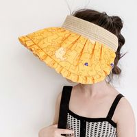 Summer Children's Shell Hat Topless Hat Sun Protection Hat Sun-proof Korean Baby Big Brim Beach Hat main image 2