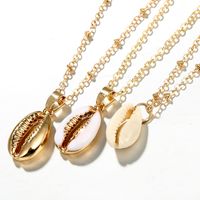 New Accessories Geometric Shell Conch Pendant Three-layer Alloy Necklace main image 2