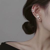 New Style Simple Cross Pearl Alloy Stud Earrings main image 1