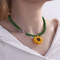 Creative Pastoral Style Sunflower Decor Necklace sku image 1