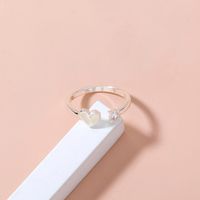 Fashion Simple Heart Geometric Inlaid Zircon Open Copper Ring main image 4