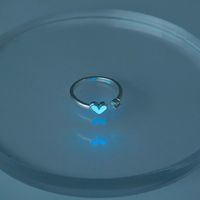 Fashion Simple Heart Geometric Inlaid Zircon Open Copper Ring main image 2