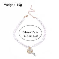 New Pearl Diamond Space Planet Pendant Clavicle Chain Necklace main image 2