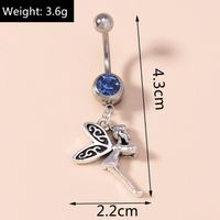 Cute Style Angel Shape Inlaid Rhinestone Pendant Belly Ring main image 3