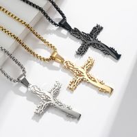 Fashion Lucky Tree Cross Male And Female Wear Pendant Stainless Steel Necklace main image 1