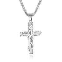 Fashion Lucky Tree Cross Male And Female Wear Pendant Stainless Steel Necklace sku image 1