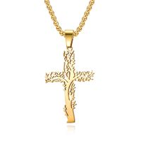 Fashion Lucky Tree Cross Male And Female Wear Pendant Stainless Steel Necklace sku image 2