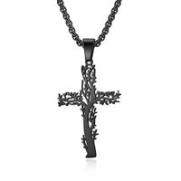 Fashion Lucky Tree Cross Male And Female Wear Pendant Stainless Steel Necklace sku image 3
