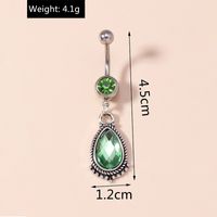Sexy Transparent Rhinestone Water Drop Shape Navel Stud Belly Ring main image 3