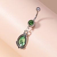 Sexy Transparent Rhinestone Water Drop Shape Navel Stud Belly Ring main image 2