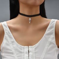 Korean Style Simple Niche Hollow Lace Fishbone Necklace main image 1