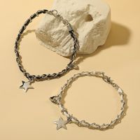 Creative Minimalist Star Magnetic Snap Pu Good Friend Bracelet main image 5