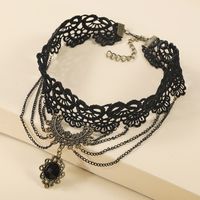 Gothic Style Simple Hollow-out Chain Multi-layer Lace Necklac main image 3