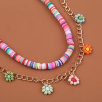 Personality Polymer Clay Bead Flower Multi-layer  Handmade Necklace main image 3