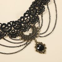 Gothic Style Simple Hollow-out Chain Multi-layer Lace Necklac main image 4