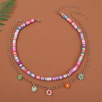 Personality Polymer Clay Bead Flower Multi-layer  Handmade Necklace main image 5