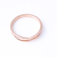 Stainless Titanium Steel Hollow Rhinestone-studded Rose Gold Ring main image 3