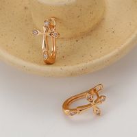 Simple 18k Oro Cooper Zircon Cruz Pendientes main image 3