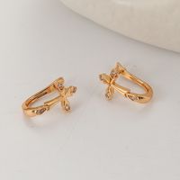 Simple 18k Gold Cooper Zircon Cross Earrings main image 2